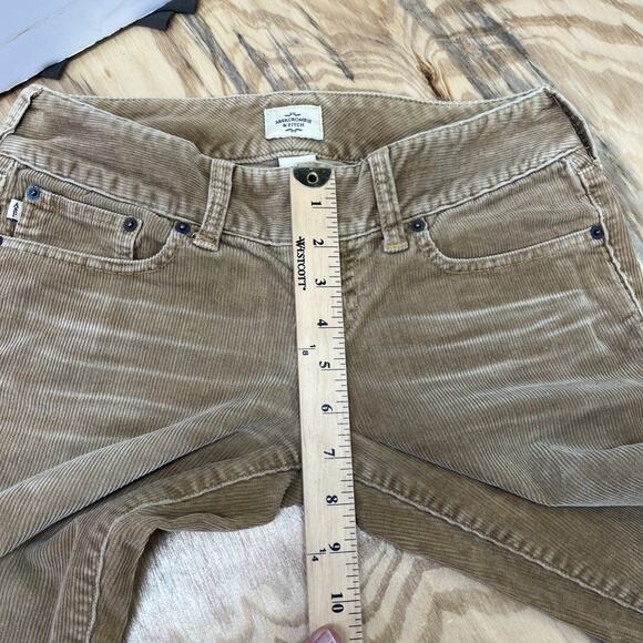 VTG Y2K Abercrombie & Fitch Corduroy Pants Womens 0 Beige Low Rise Boot Flare - Picture 13 of 13